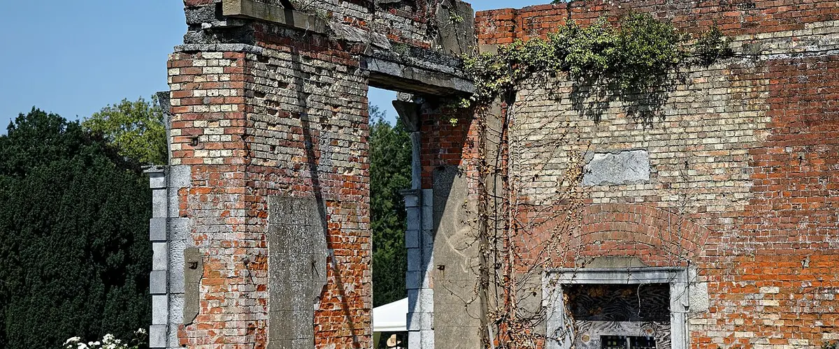 Copped Hall Winter Garden ruin northwest interior, Epping, Essex, England